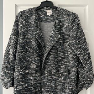 NIC+ZOE Black and White Textured Jacket